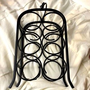 Black Wine rack, holds 6 bottles.